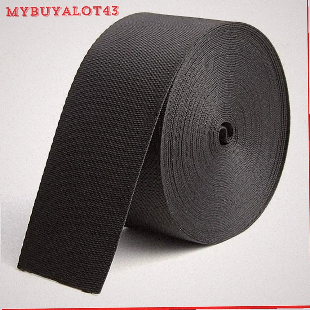 2 Inch Wide 10 Yards Black Nylon Webbing Strap，Polypropylene Heavy Straps for ..