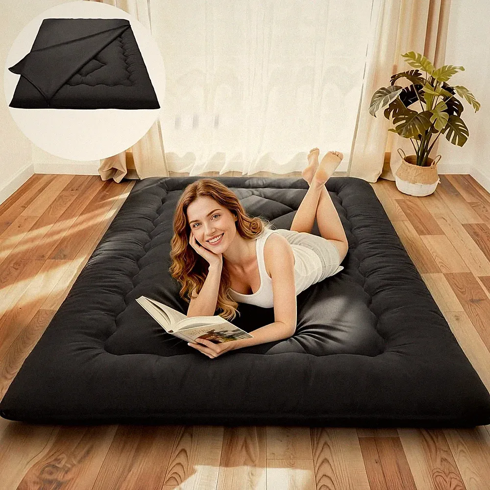 4" Thick Japanese Floor Mattress - Portable Foldable Bed for Kids & Guests