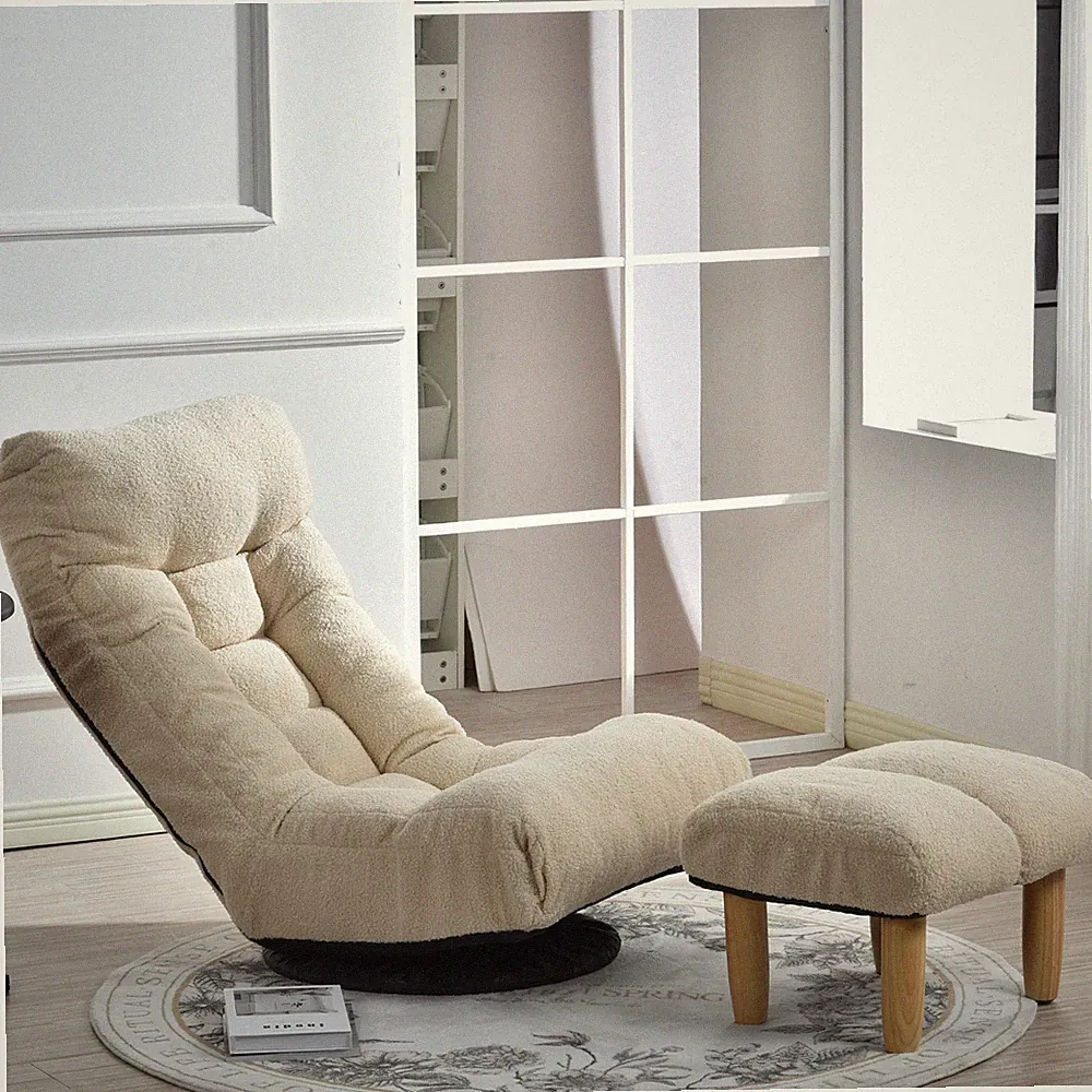 Adjustable Sofa Chair-Japanese Style Lazy Sofa,360-Degree Rotation for Balcony