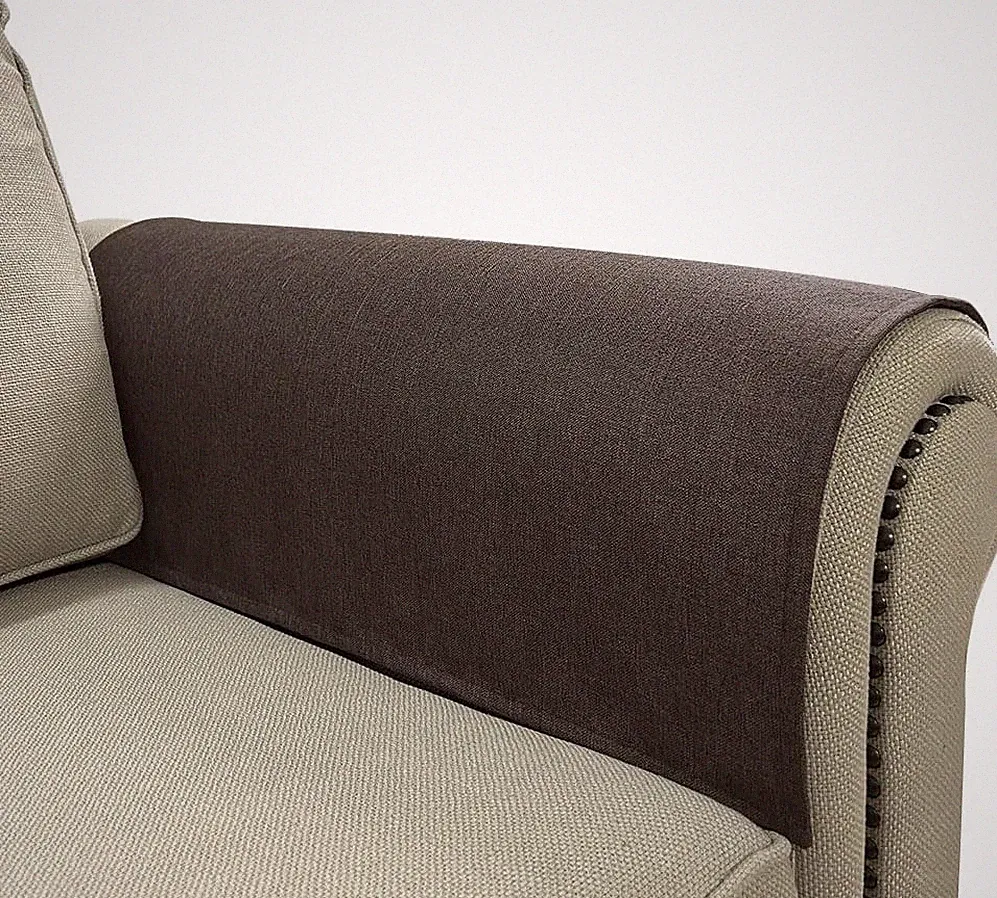 Fundas reposabrazos sofa antideslizantes 2pzs lavables prueba perro gato marron