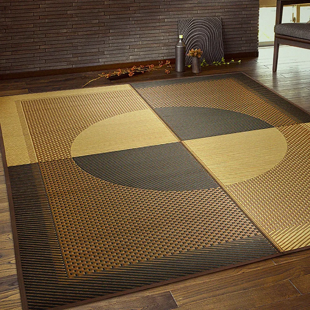 HAGIHARA Tatami Mat Japanese Rush grass Area Rug Igusa Goza Carpet Brown 2745