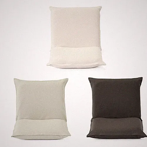 MUJI Floor Chair Zaisu Cotton Canvas Small Reclining Generate Beige Brown New
