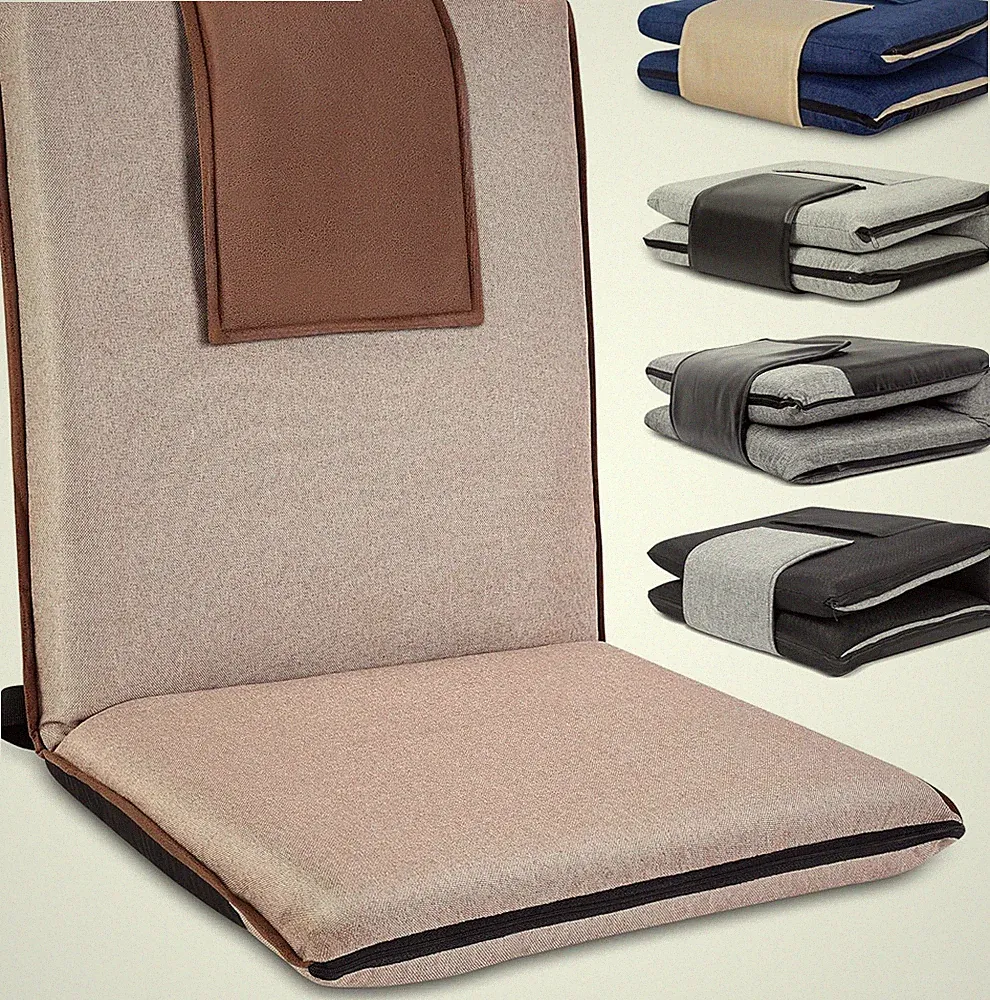 Portable Adjustable Floor Chair with Back Support - 14 Positions, Washable Cover