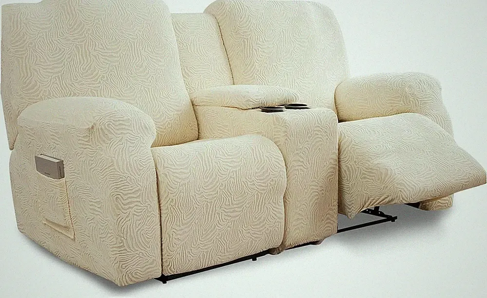Recliner Loveseat Cover with Center Console, 2 Seater Leopard Recliner