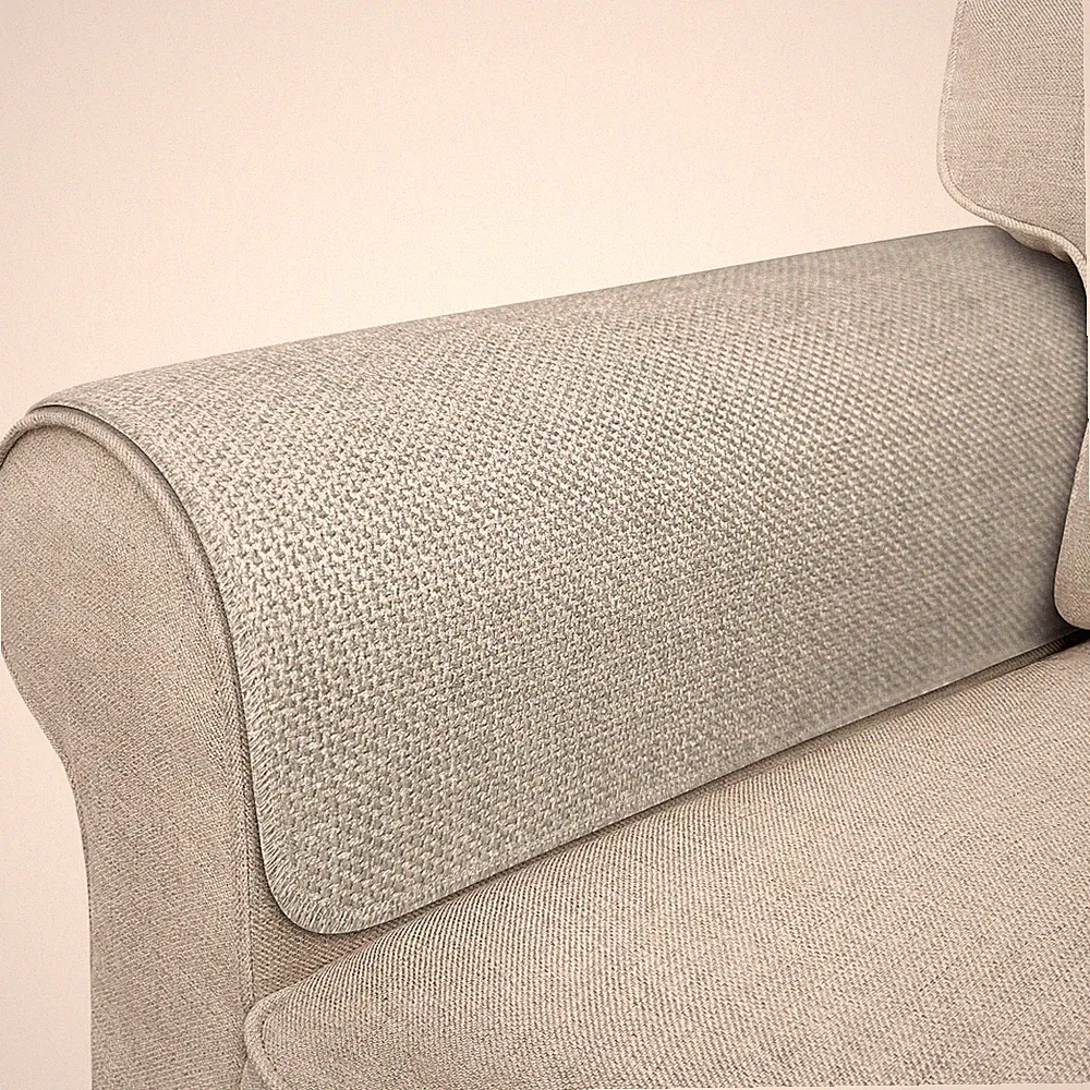 Waterproof Couch Arm Covers Set of 2, Non-Slip Sofa Armrest Covers, Light Gray